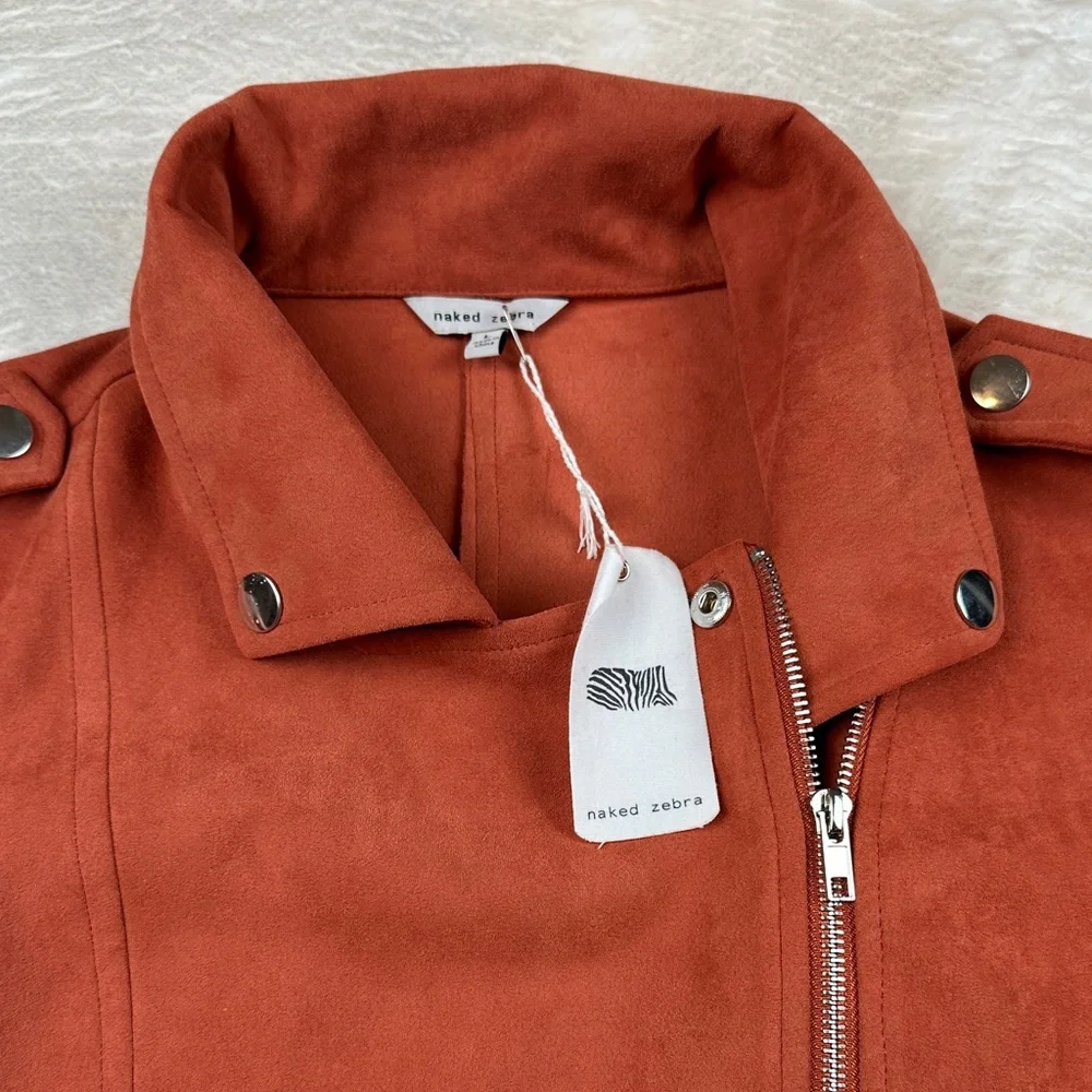 Naked Zebra Rust Suede Utility Moto Jacket - Picture 3 of 9